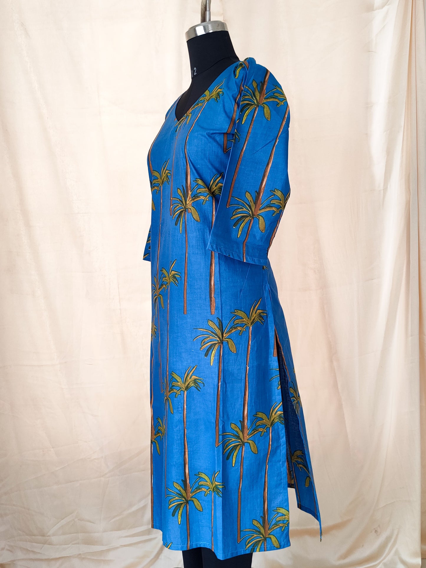 116 Blue Coconut Print Kurta