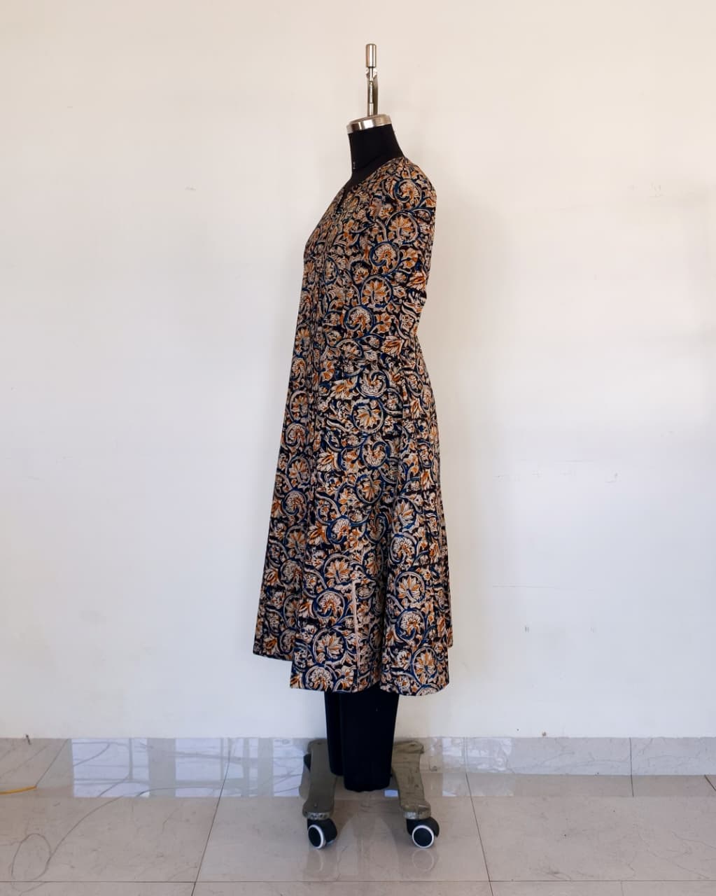 281 Black kalamkari flare kurta