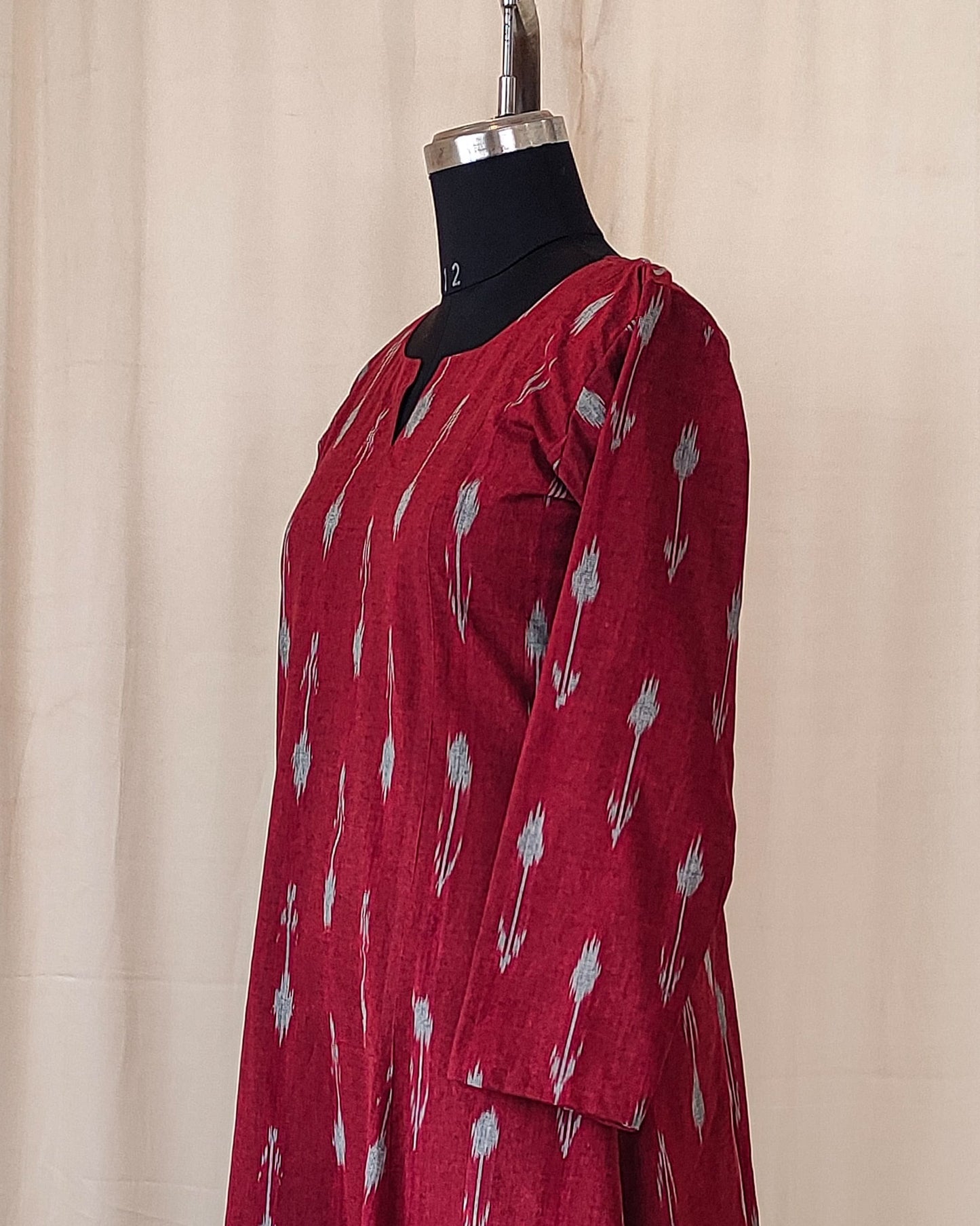 185 Maroon Fit n Flare kurta