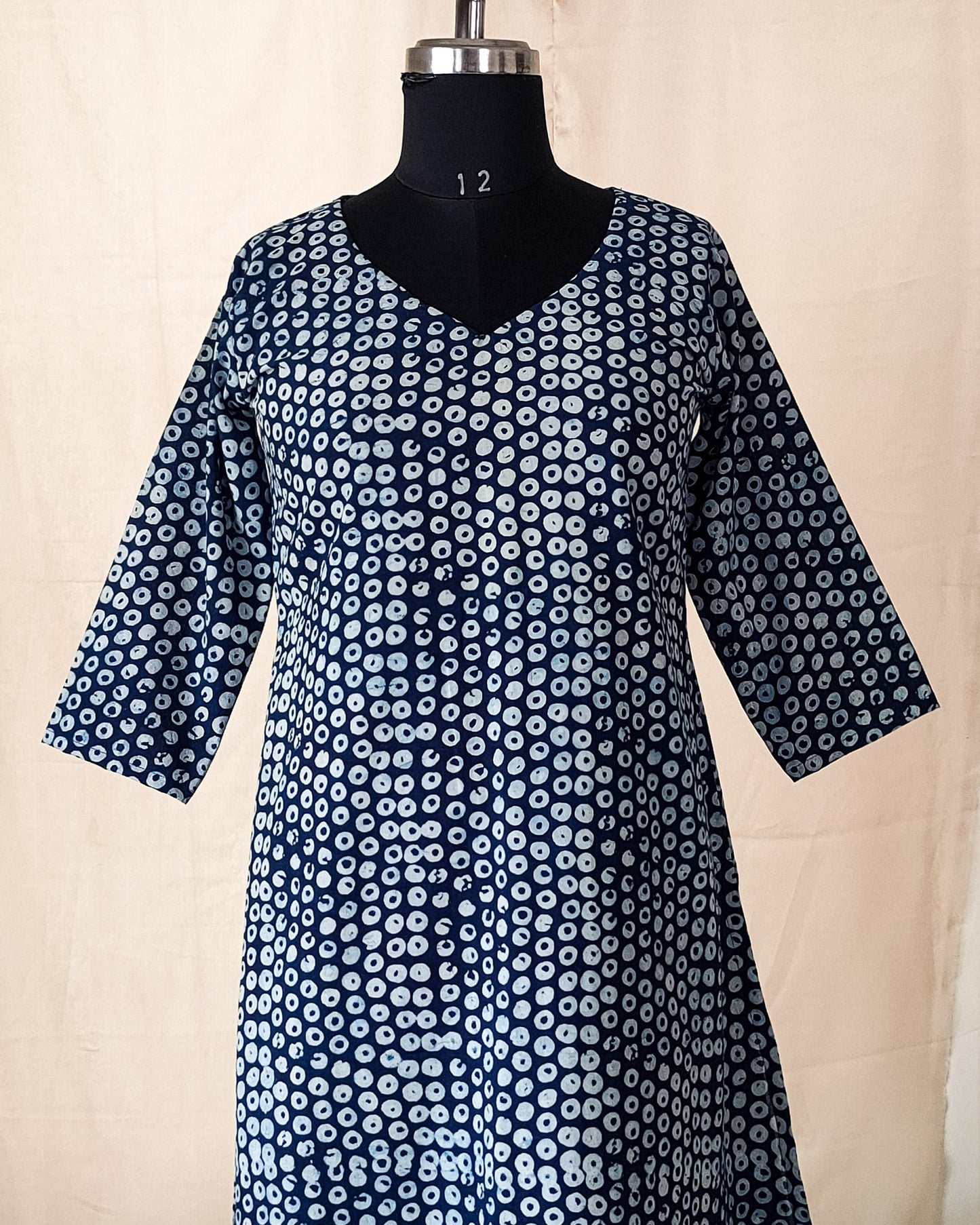 107 Blue and White Circle Print A-Line Co-Ord Set