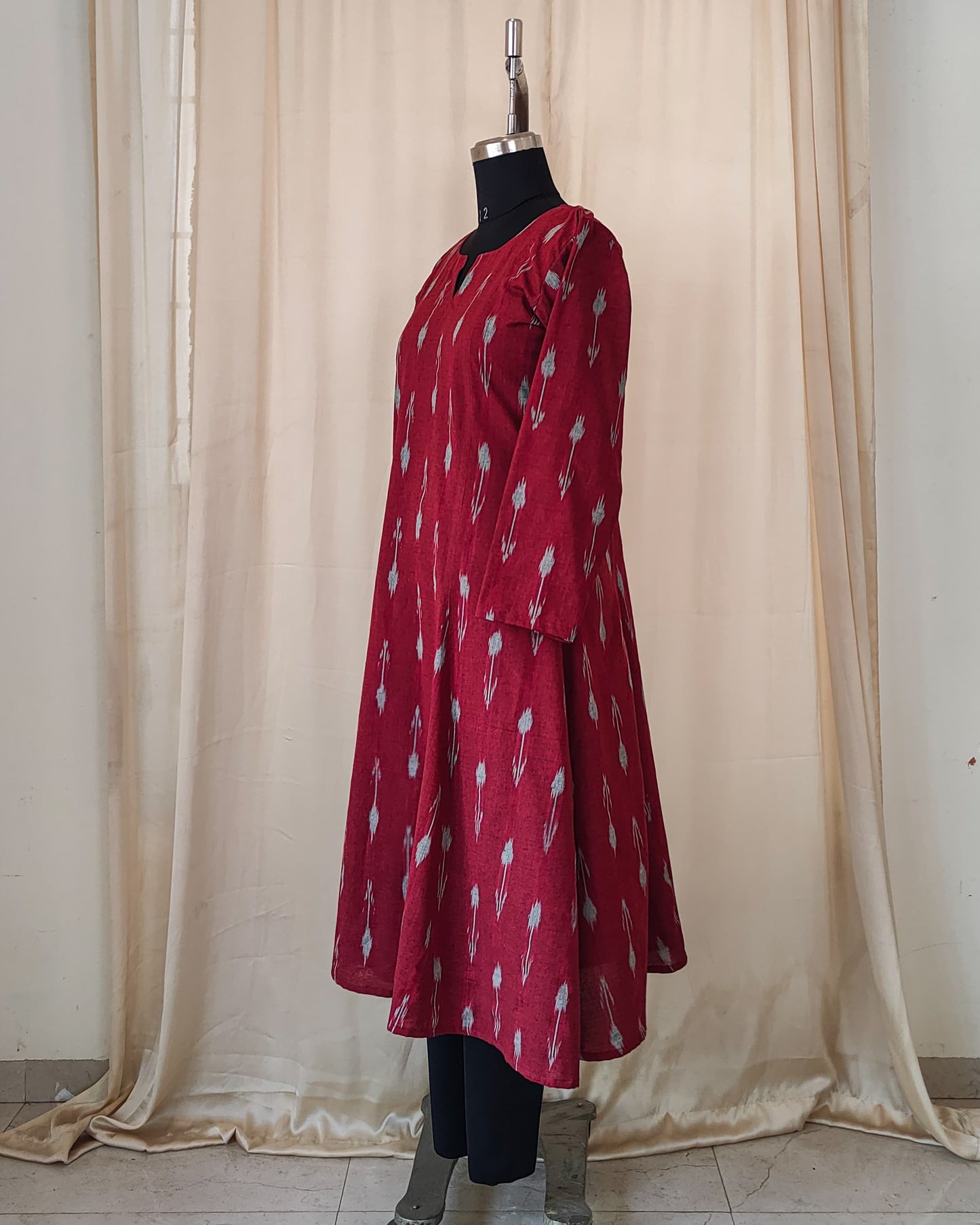 185 Maroon Fit n Flare kurta