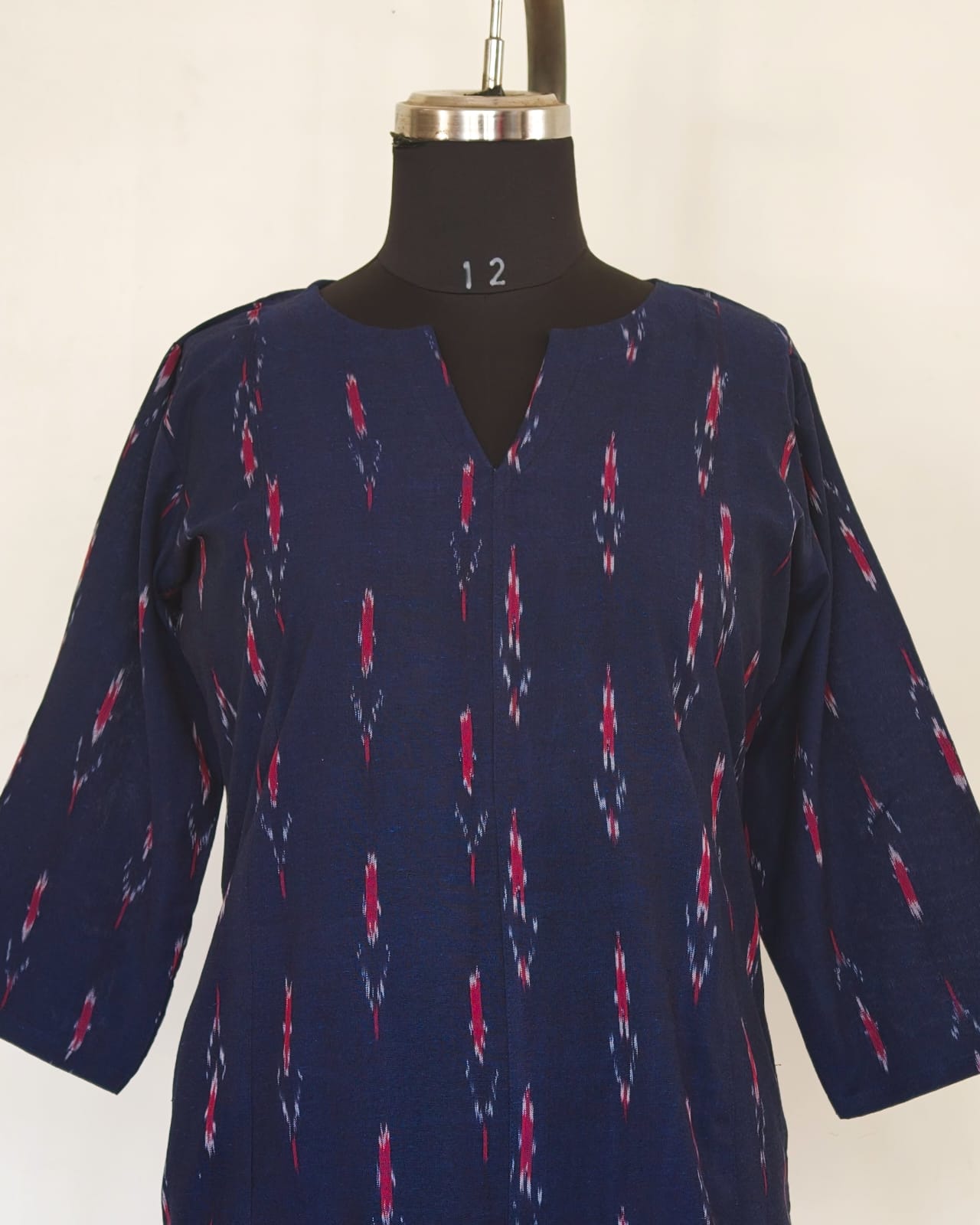 248 Navy blue ikkat flare kurta