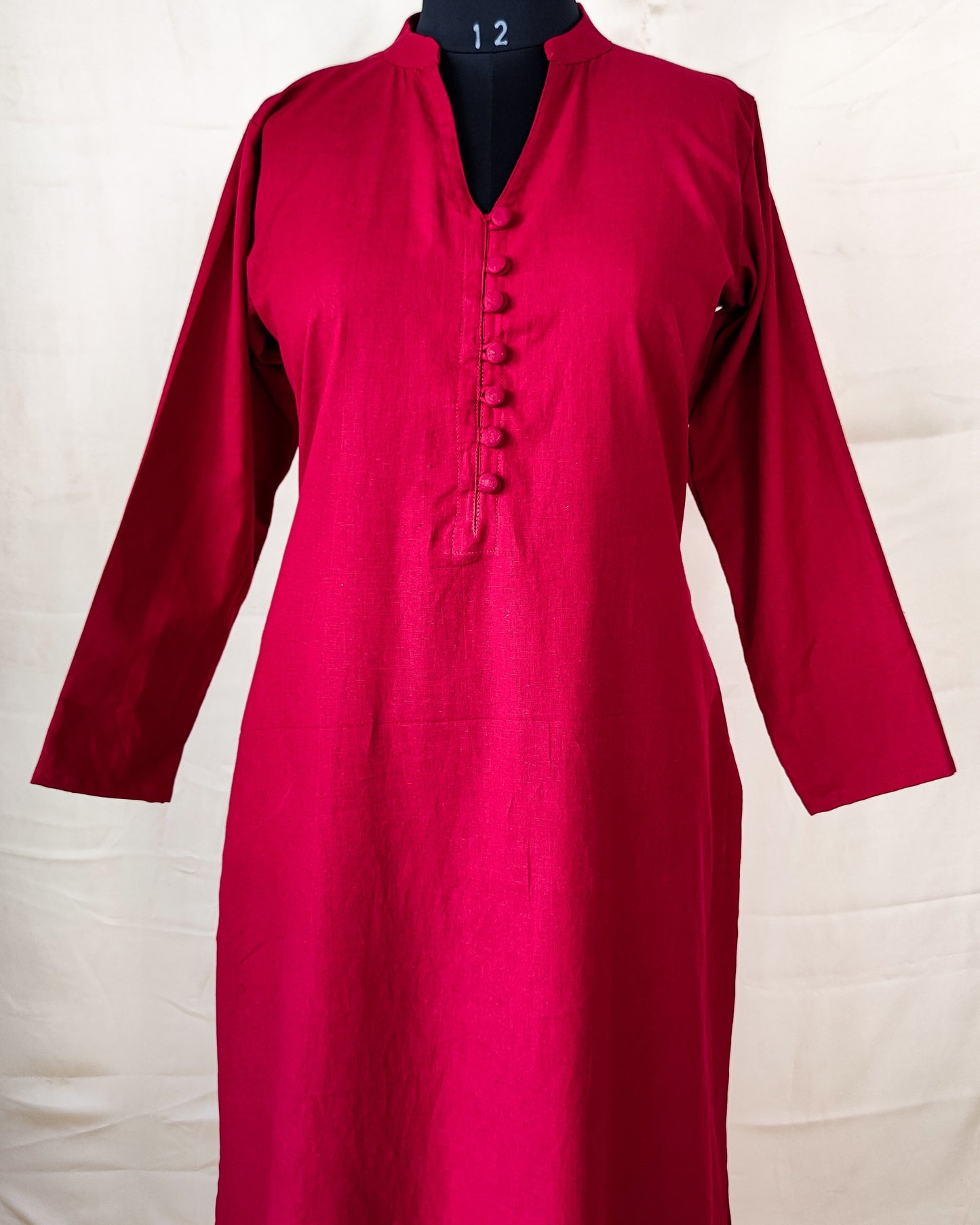 94 A Plain Maroon co-ord set with buttons