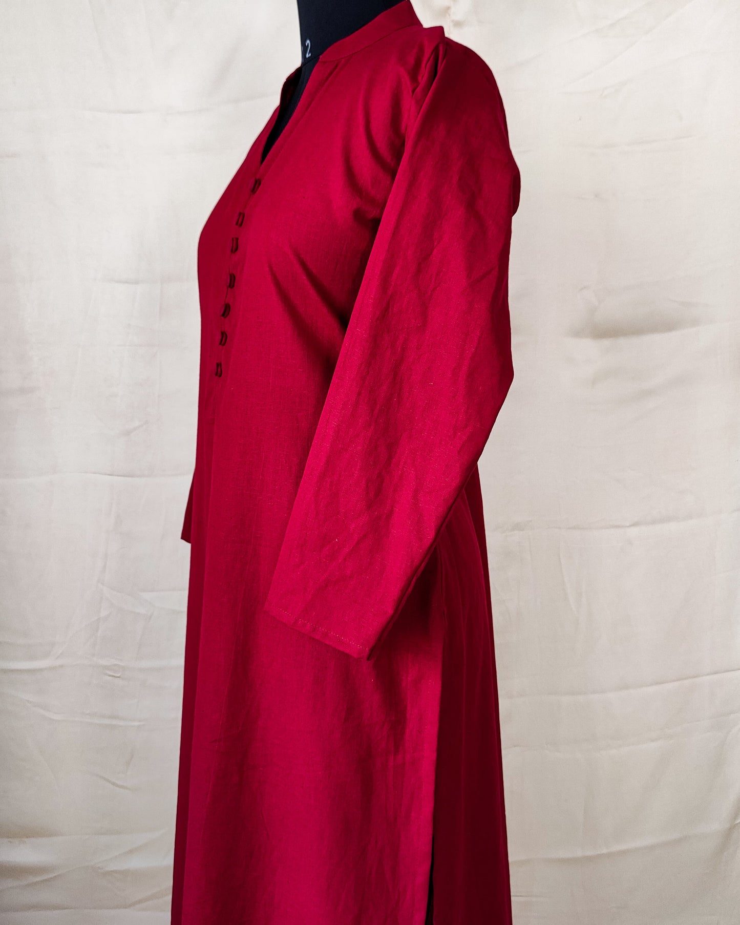 92 A Plain Maroon kurta with buttons