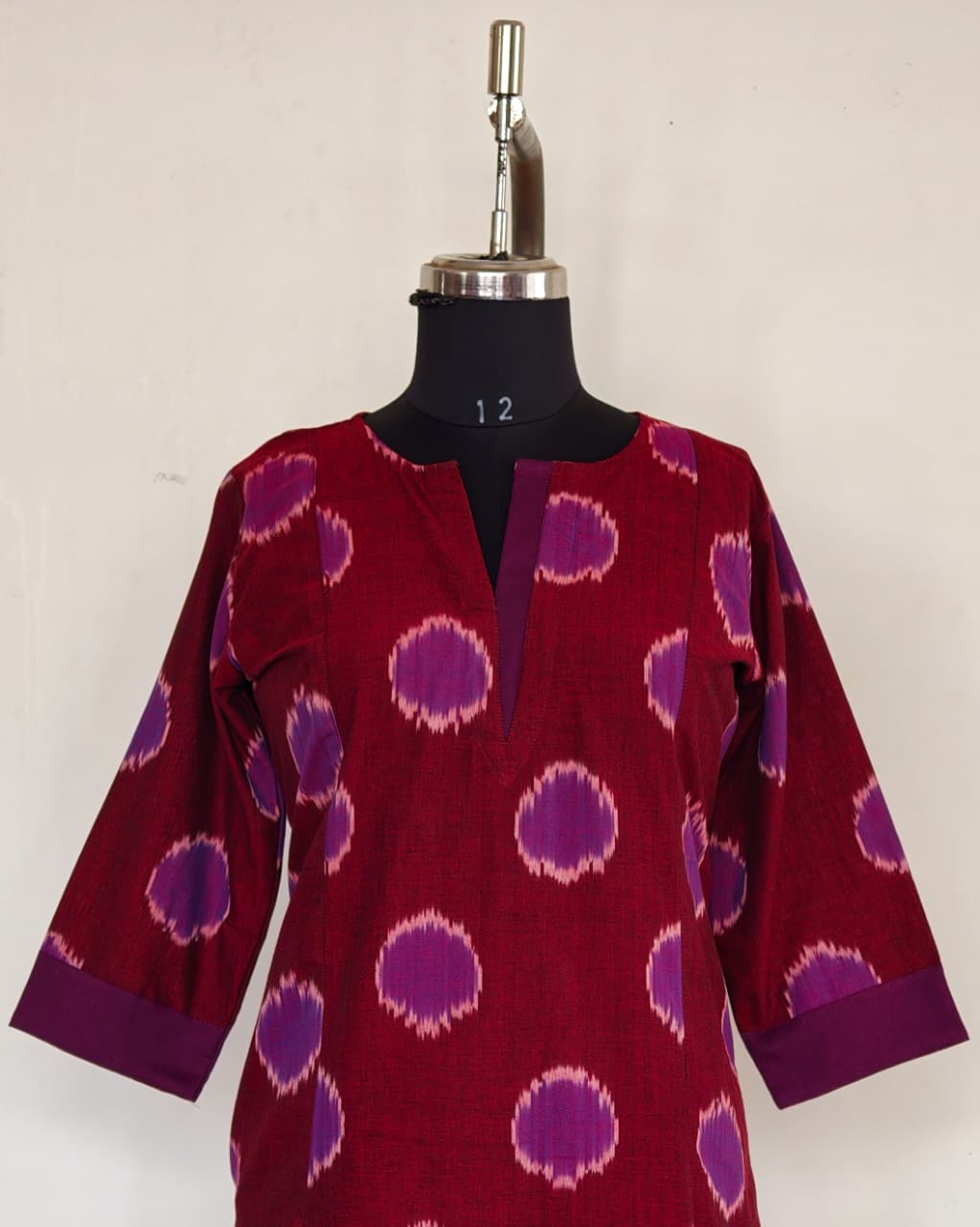 Maroon and purple premium Aline ikkat kurta