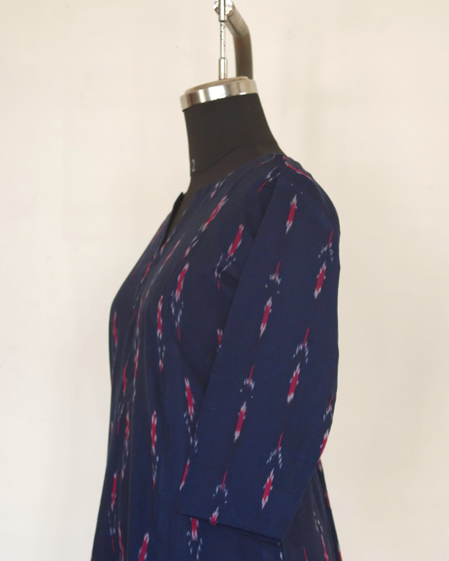 248 Navy blue ikkat flare kurta