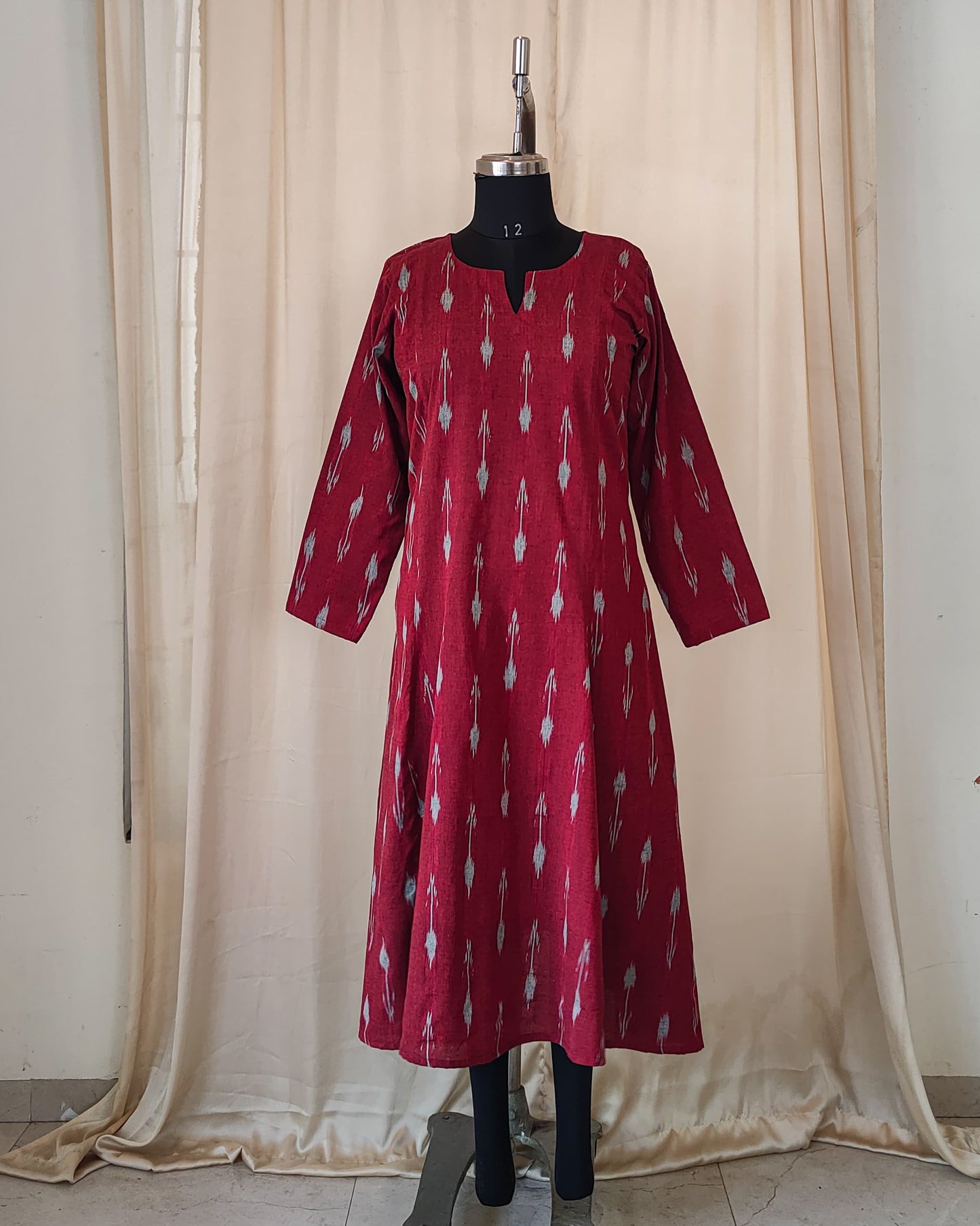 185 Maroon Fit n Flare kurta