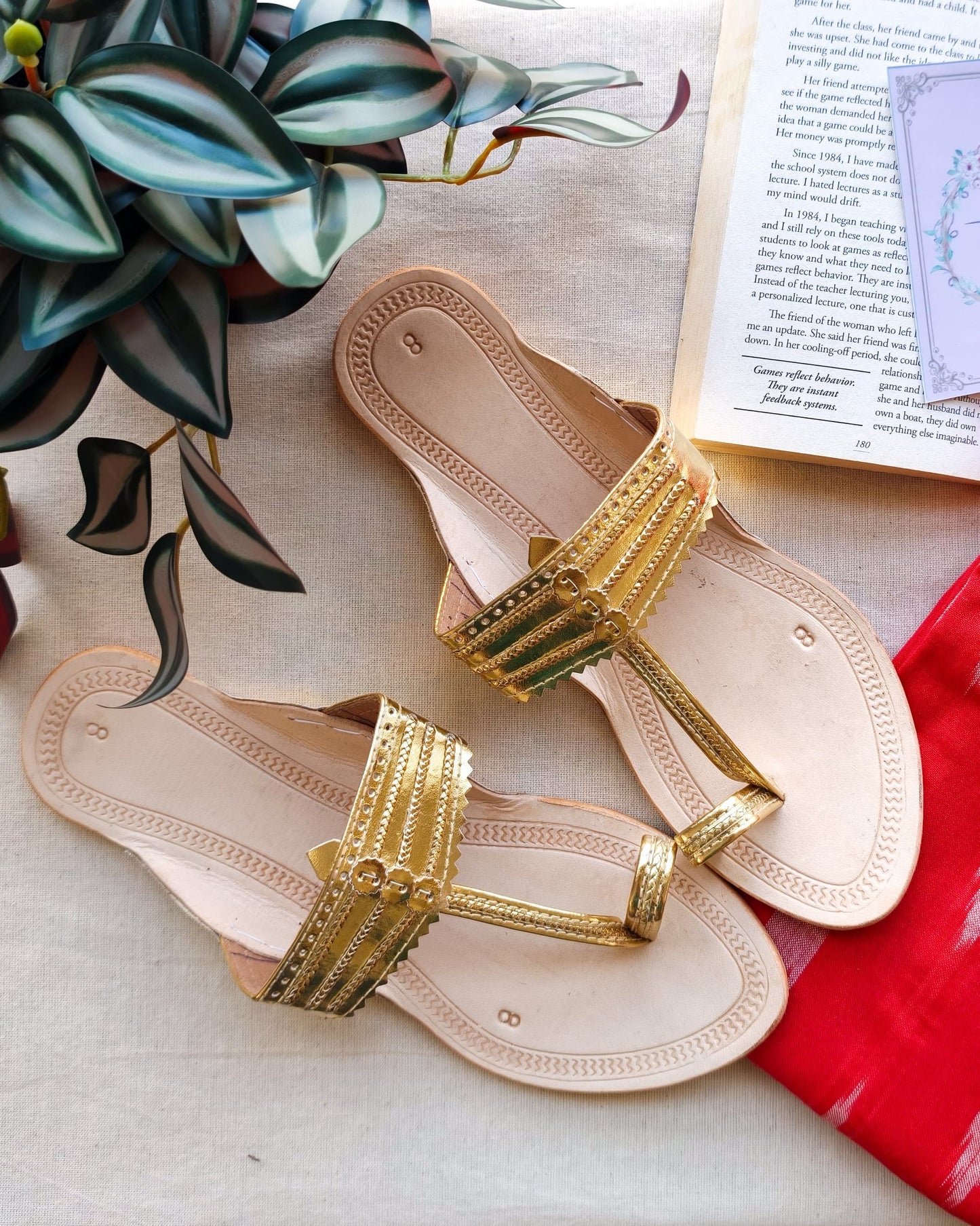 Golden Kolhapuri Chappals