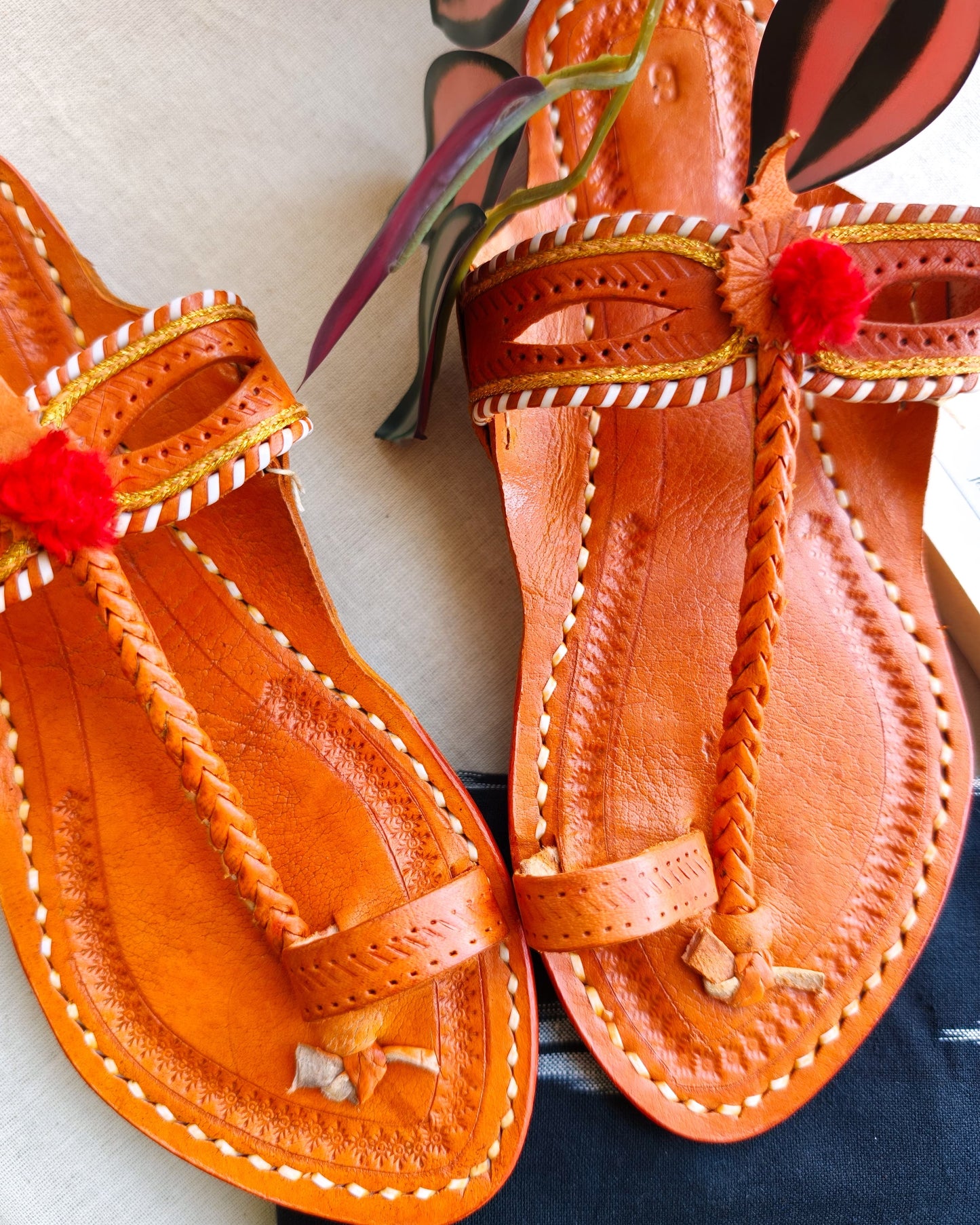Tan Coloured Handmade Kolhapuri Chappals