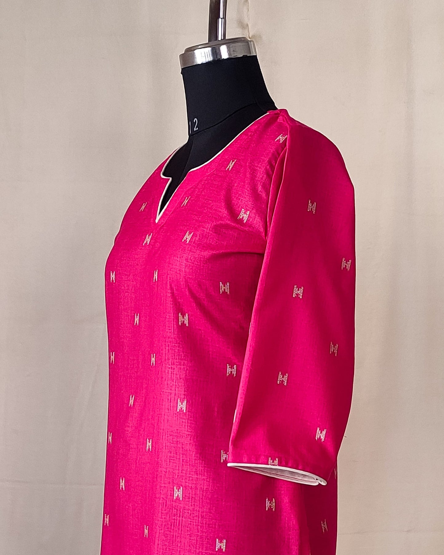 200 Pink butti straight cut cotton kurta