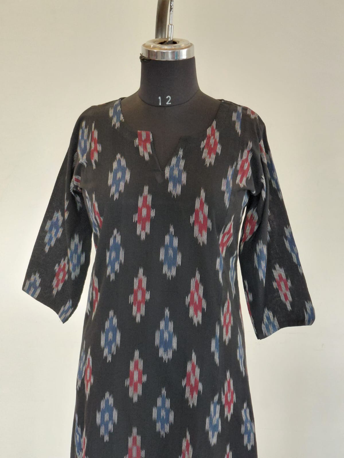 296 Black kalamkari flare kurta