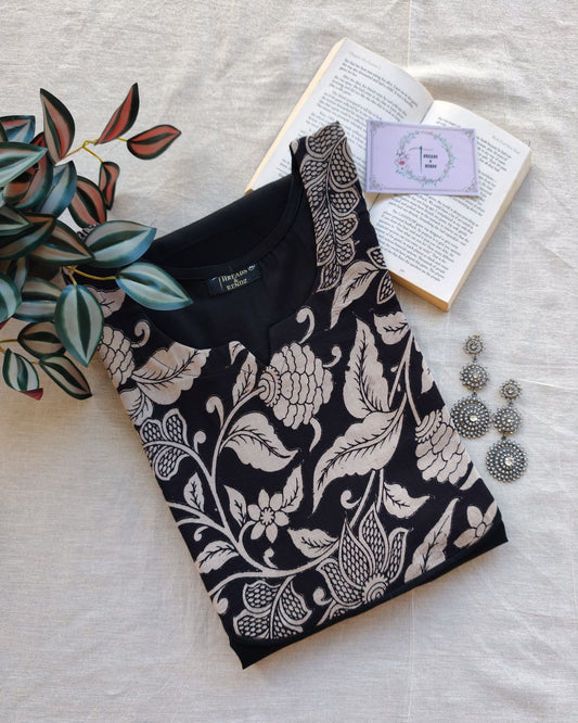 283 Black with kalamkari yoke patch
