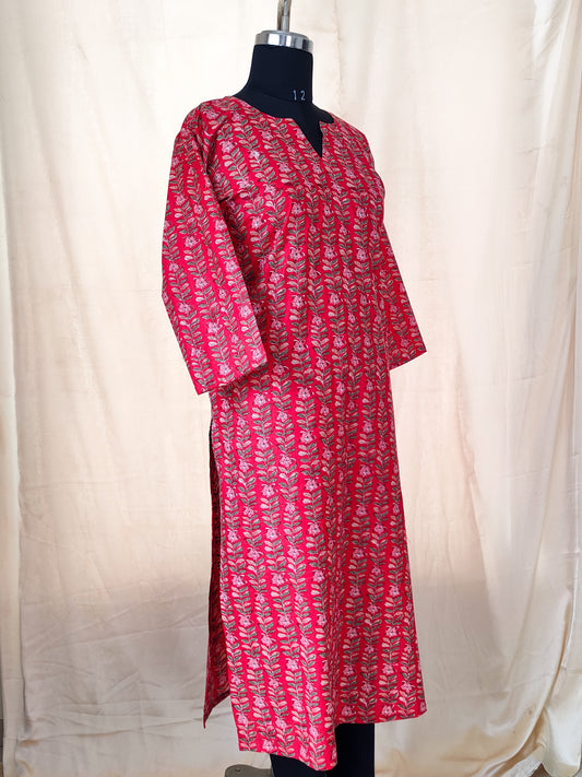 126 Red printed kurta