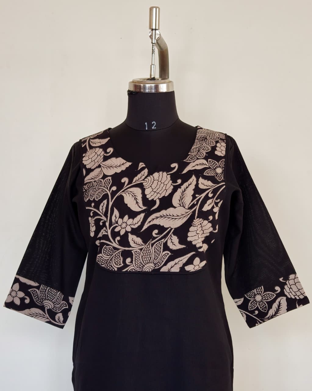 283 Black with kalamkari yoke patch