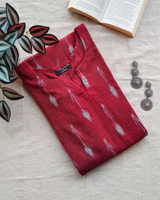 185 Maroon Fit n Flare kurta