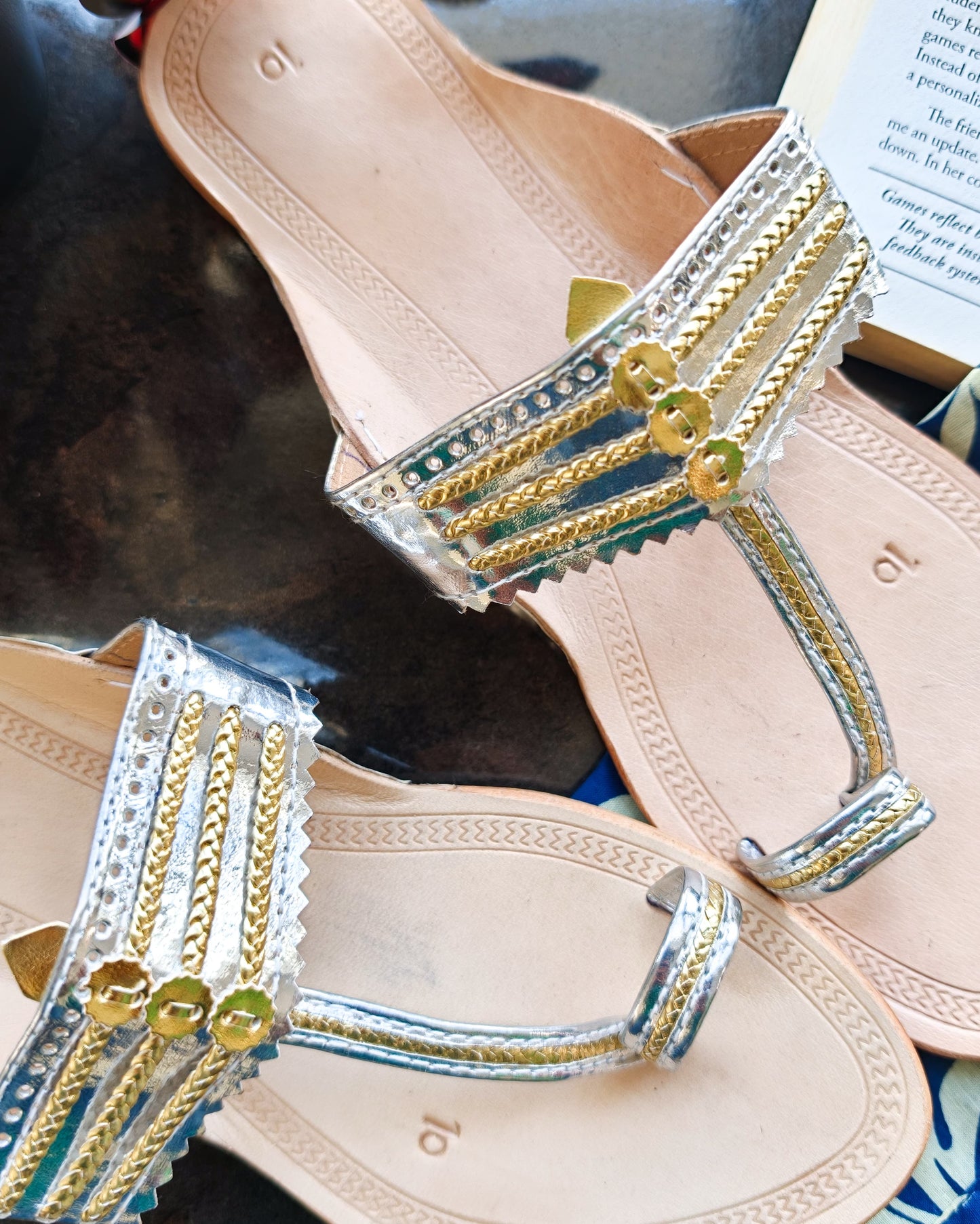 Silver Kolhapuri Chappals