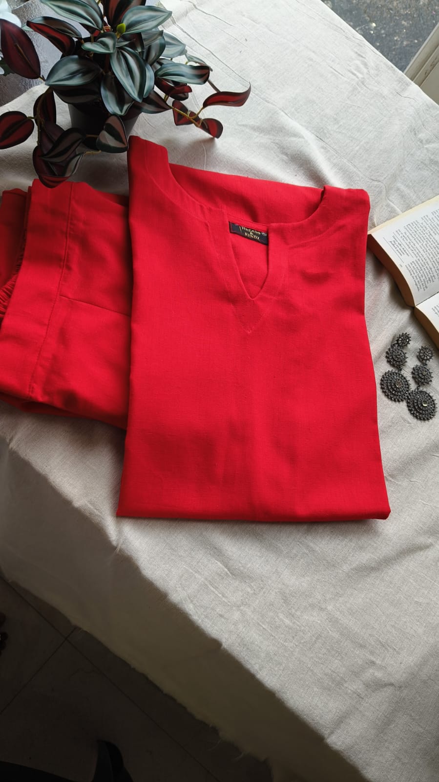 299 Plain red co-ord set
