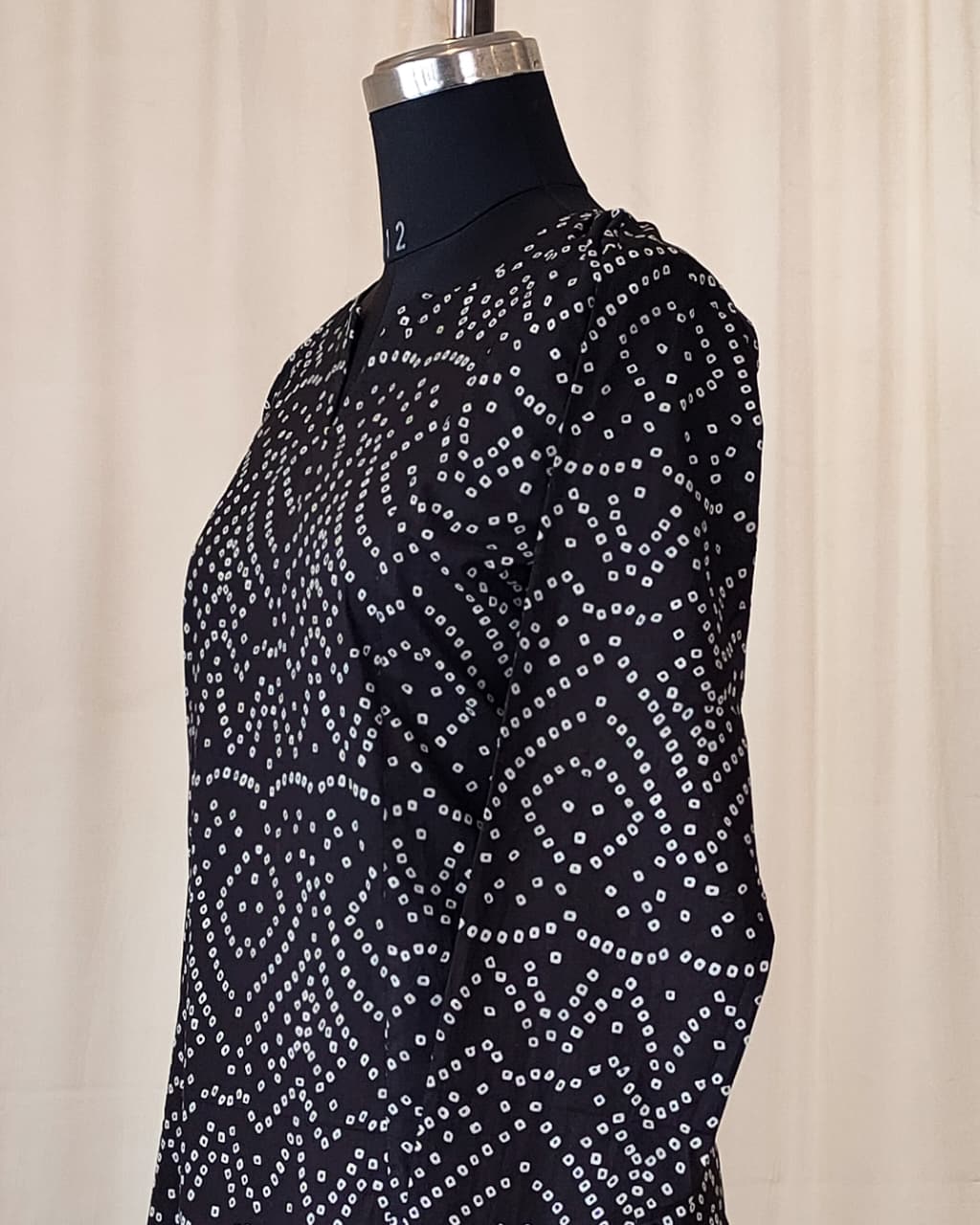 192 Black Bandhani Print Flare Kurta