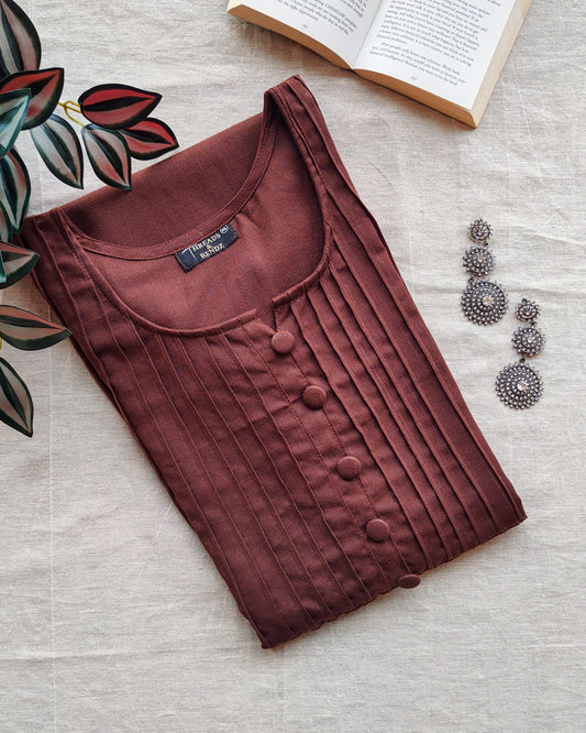 183 Brown kurta with button details