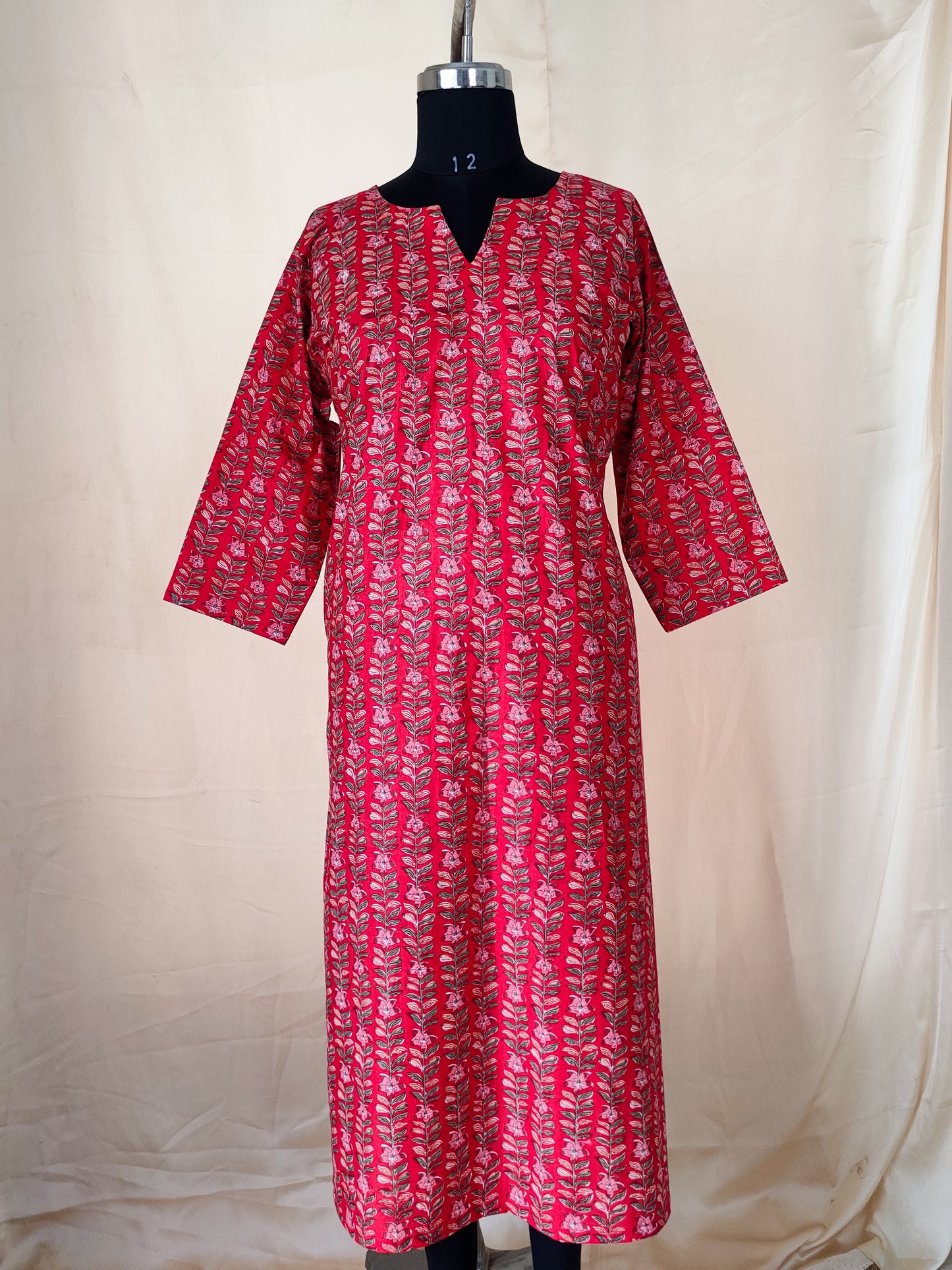 126 Red printed kurta
