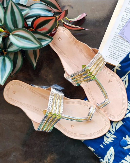 Silver Kolhapuri Chappals