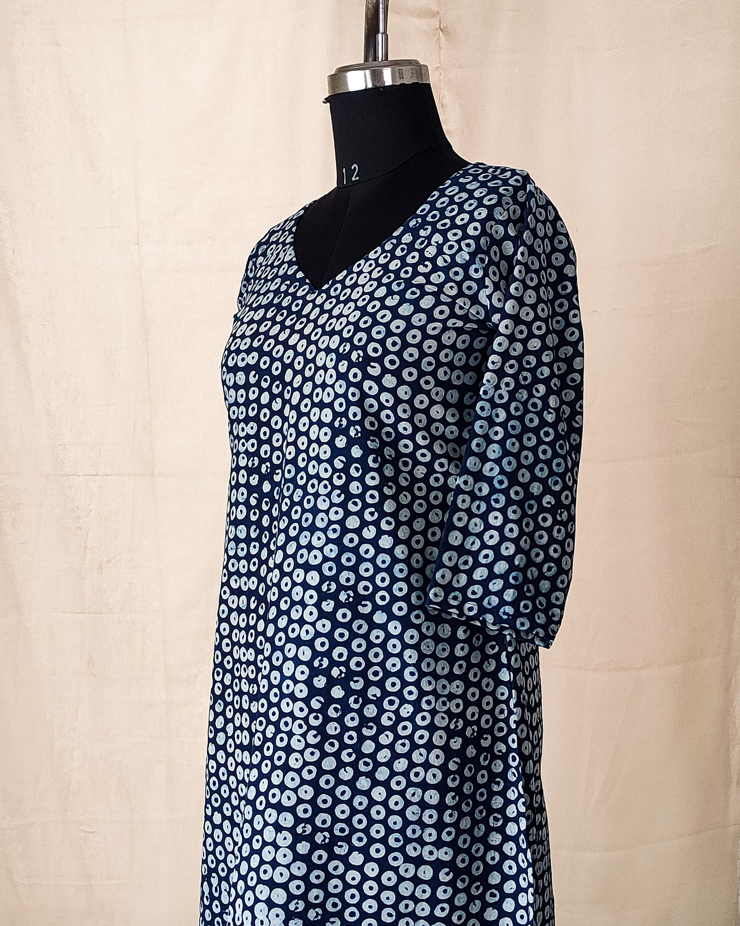 107 Blue and White Circle Print A-Line Co-Ord Set