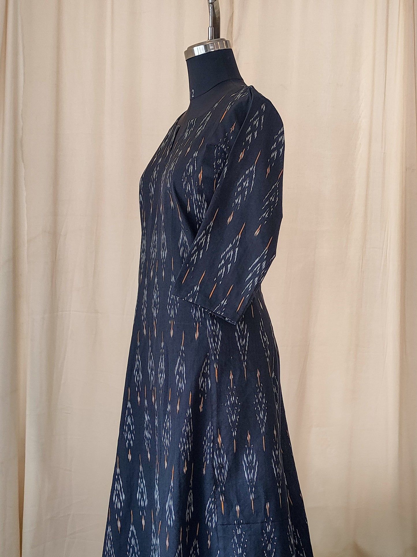 157 Black Aline ikkat kurta