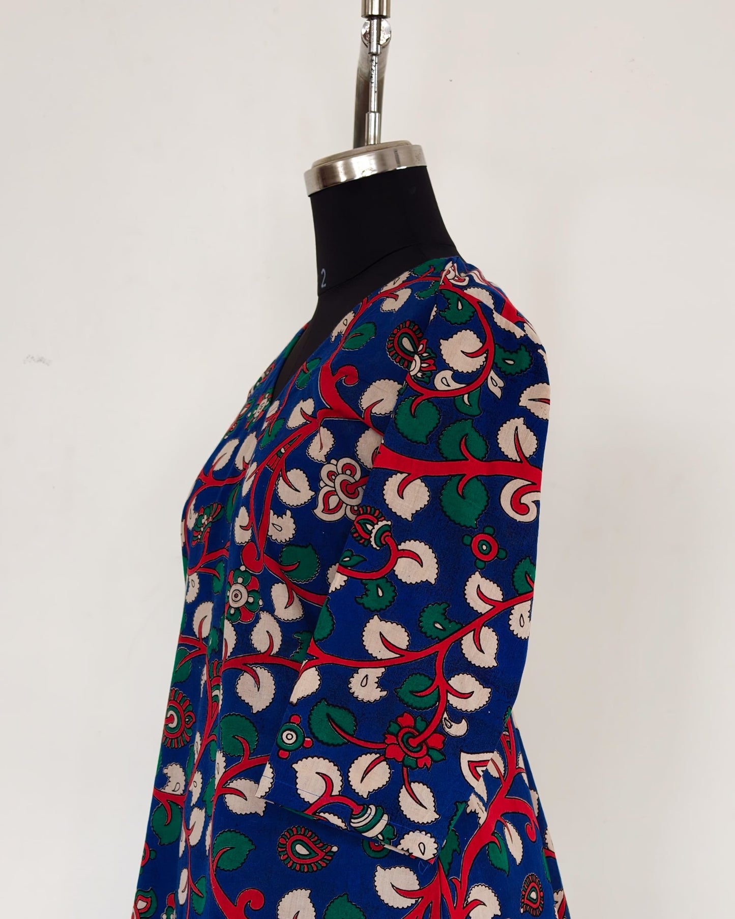 236 Blue kalamkari A-line kurta