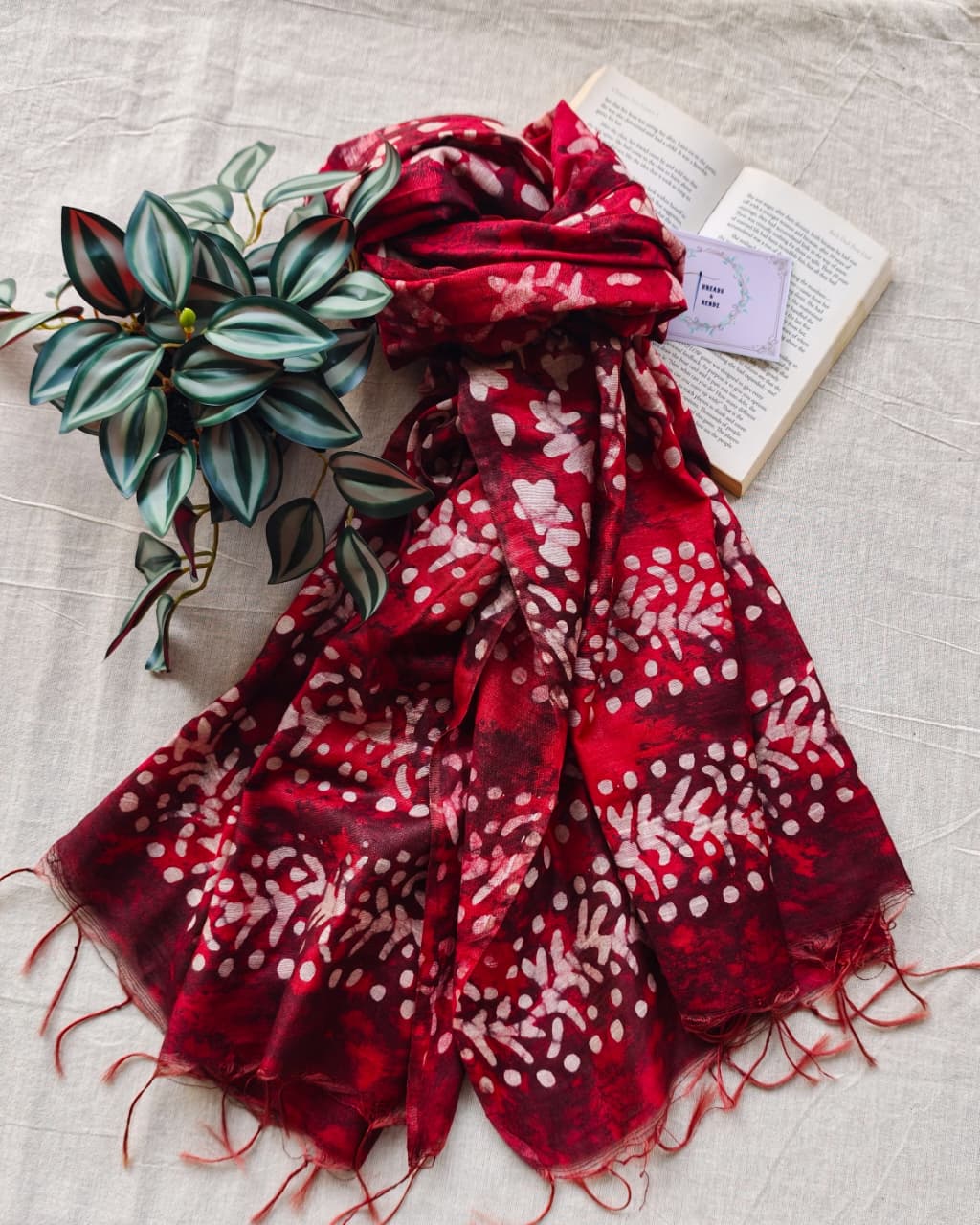 Red Batik Dupatta
