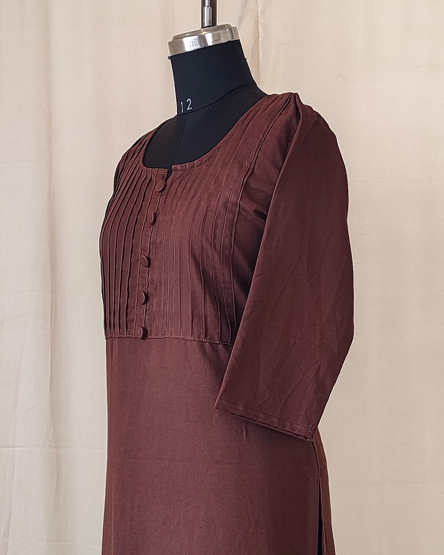 183 Brown kurta with button details