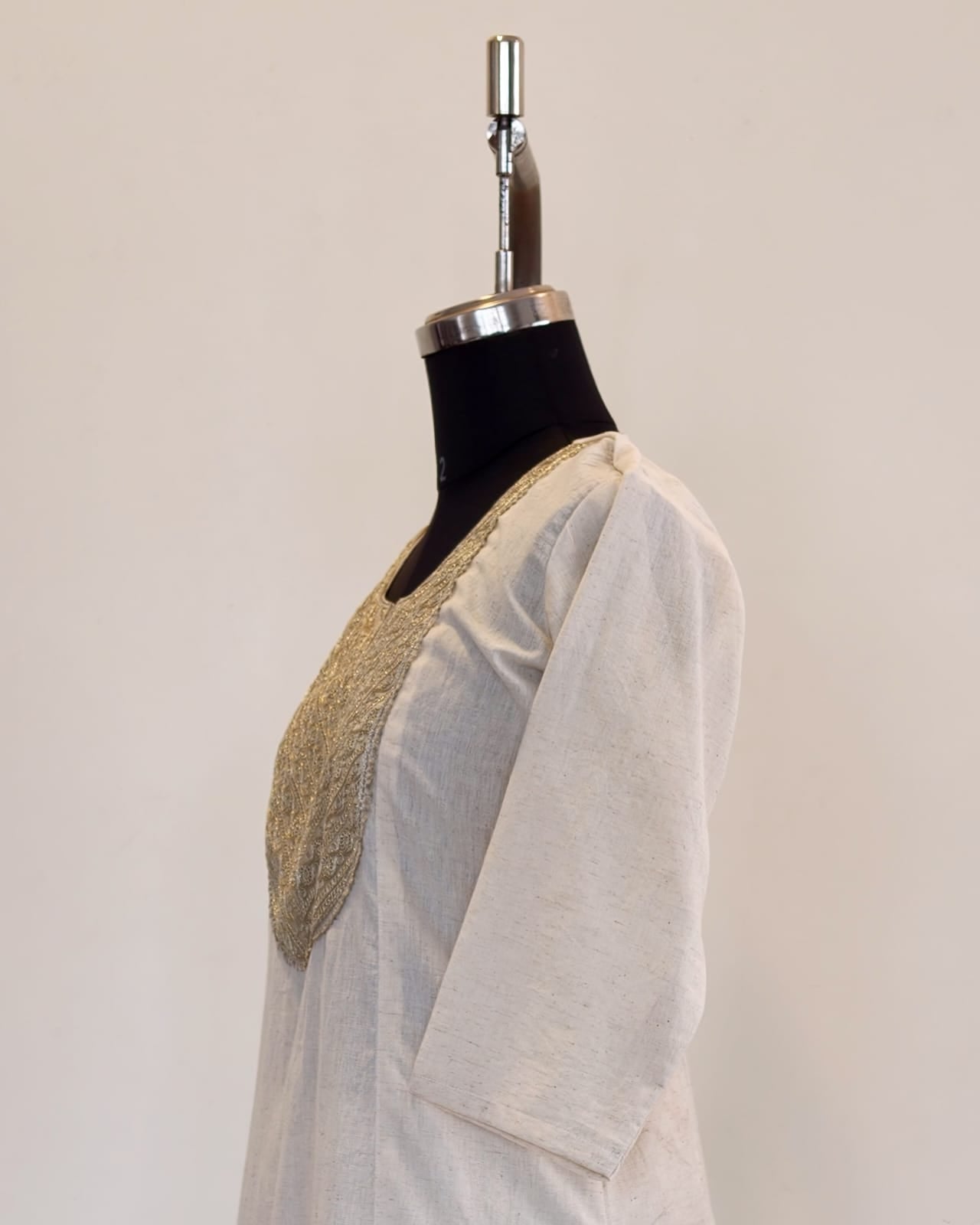 301 Cream flare co-ord set with golden patch