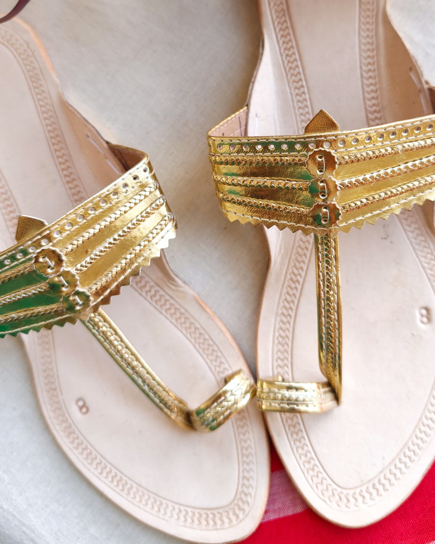 Golden Kolhapuri Chappals