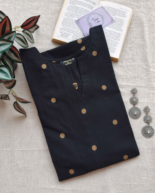 264 Black Butti South Cotton Kurta