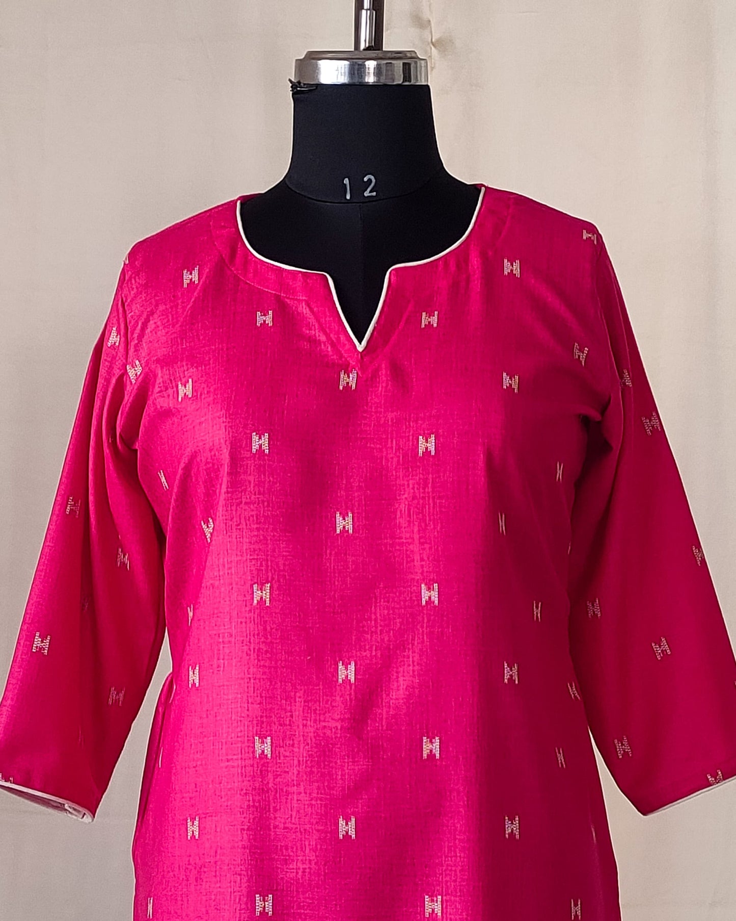 200 Pink butti straight cut cotton kurta