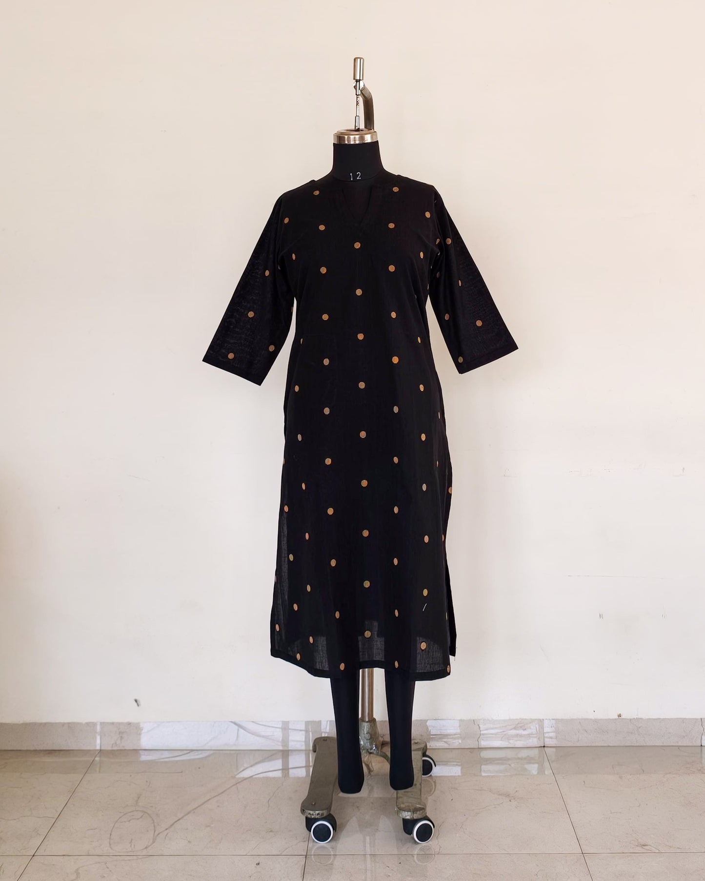 264 Black Butti South Cotton Kurta
