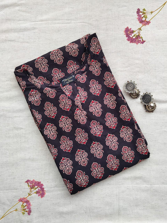 138 Black printed fit and flare kurta
