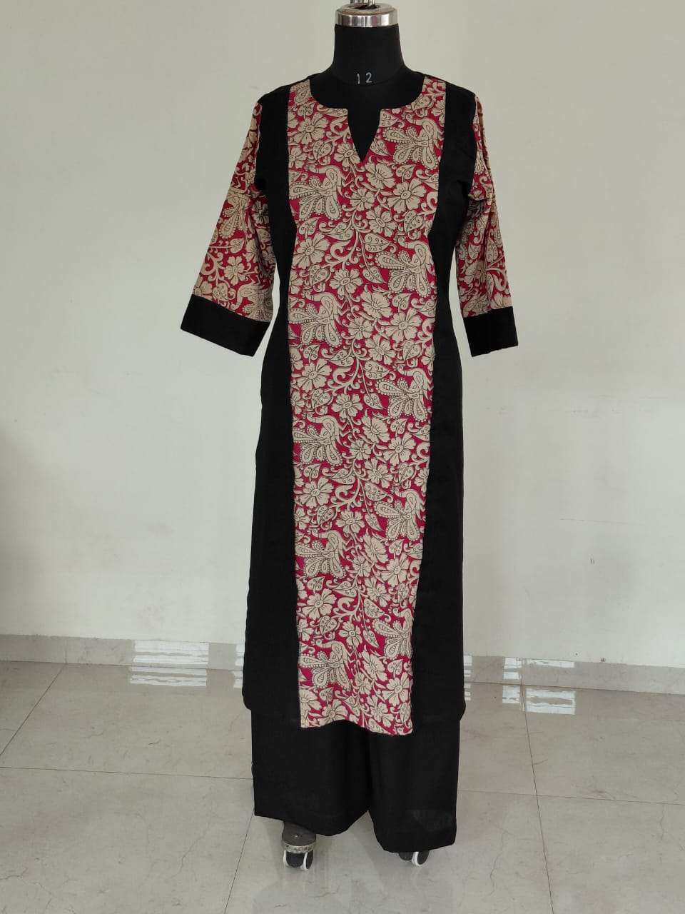 298 Black with kalamkari panel co-ord set