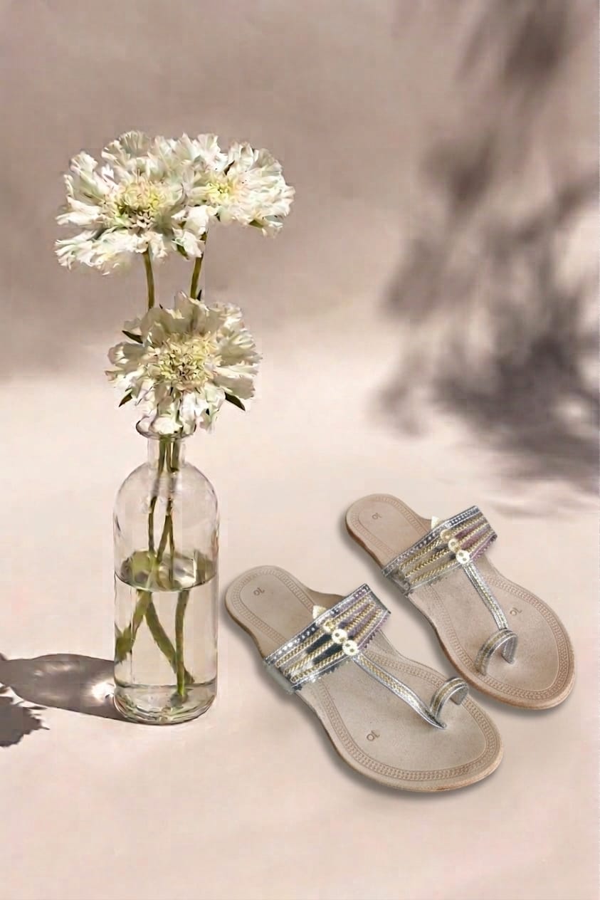 Silver Kolhapuri Chappals
