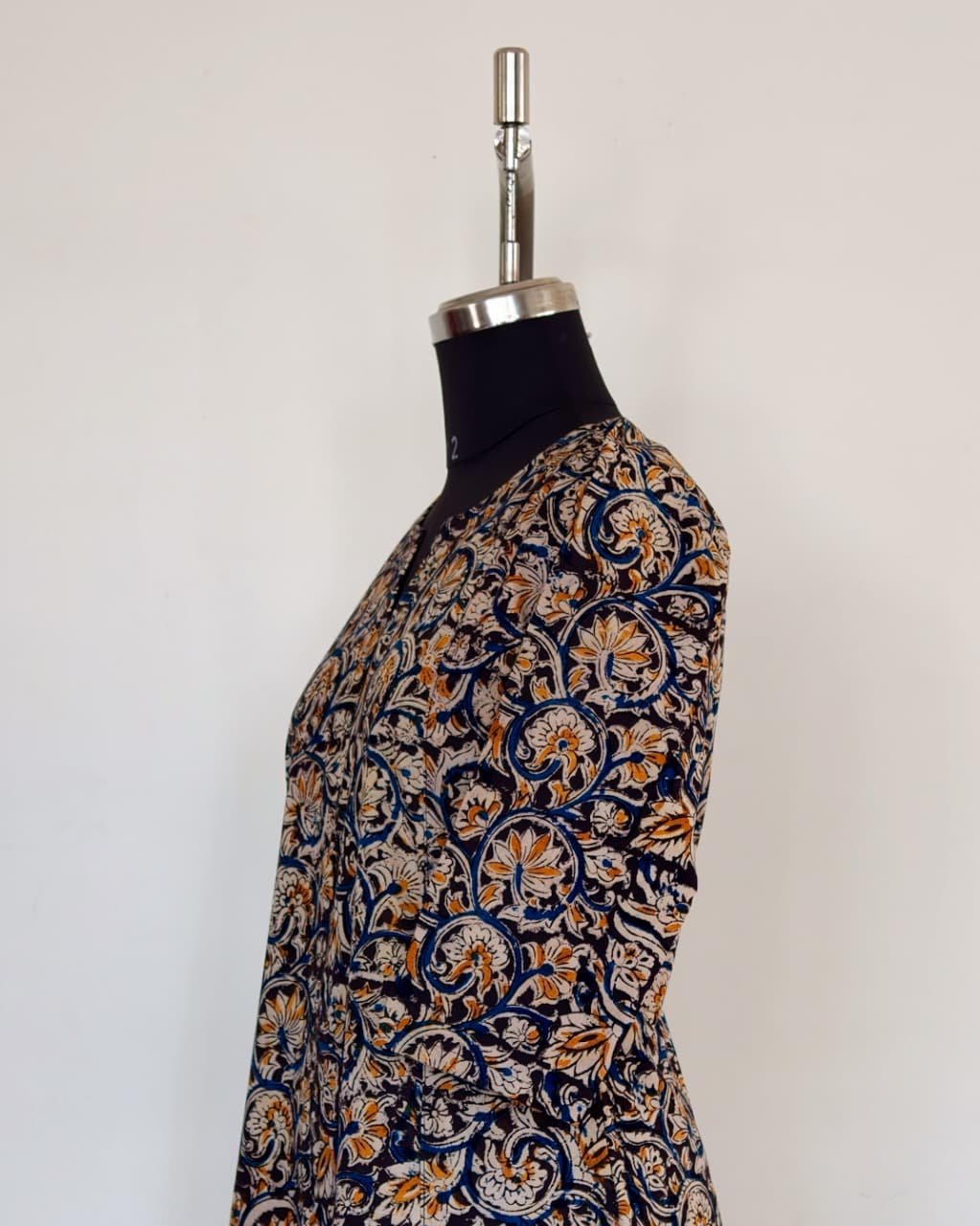 281 Black kalamkari flare kurta