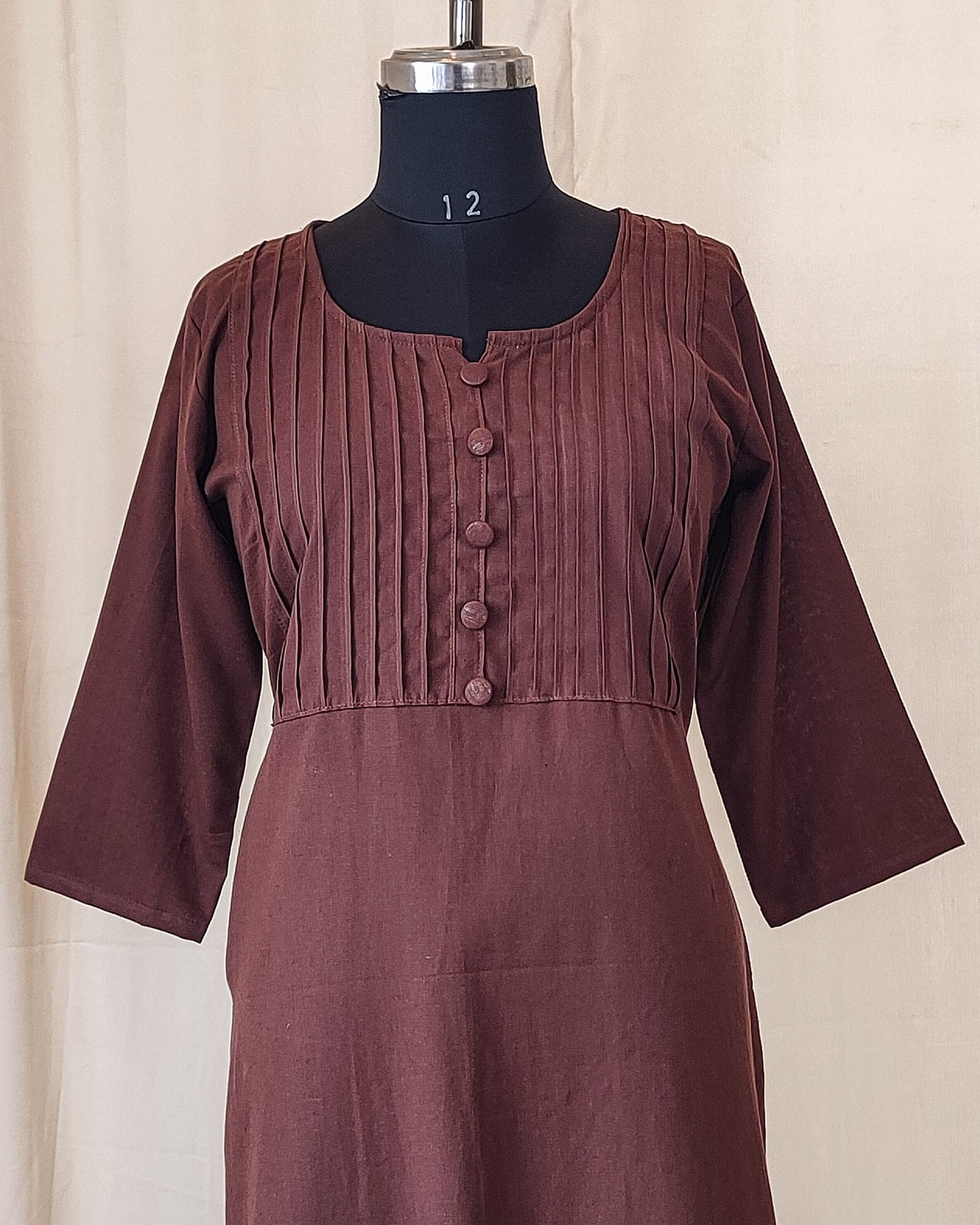 183 Brown kurta with button details