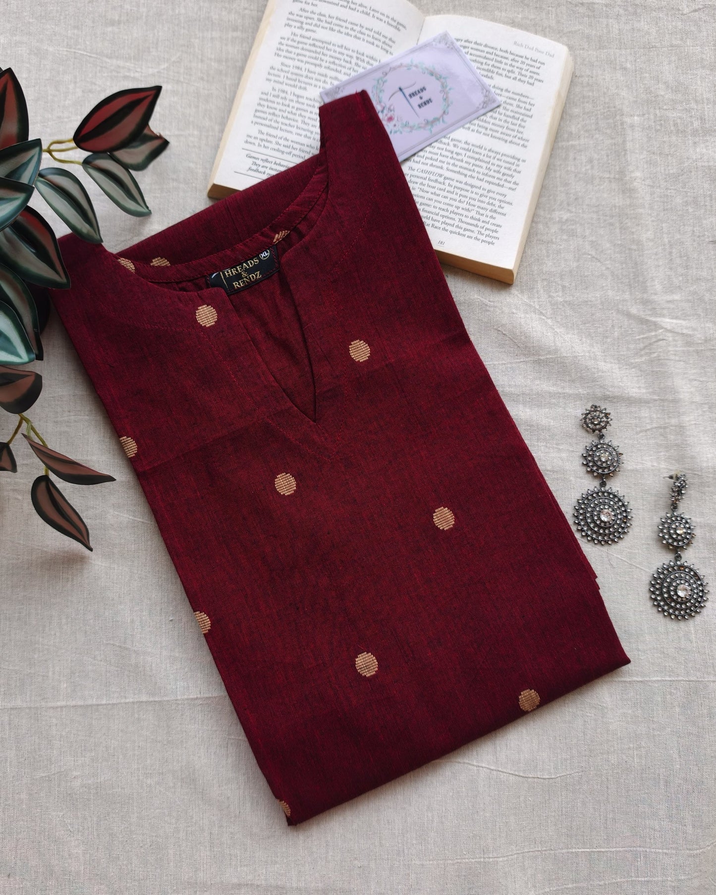 261 Maroon South Cotton Kurta