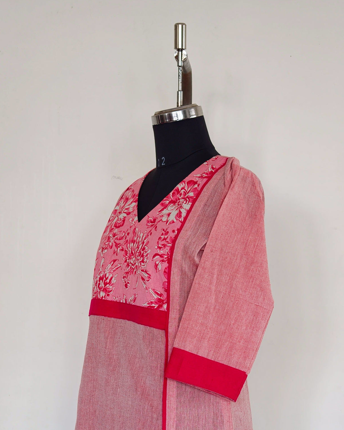 Light Pink With Printed Yoke Patch And Dark Pink Detailing