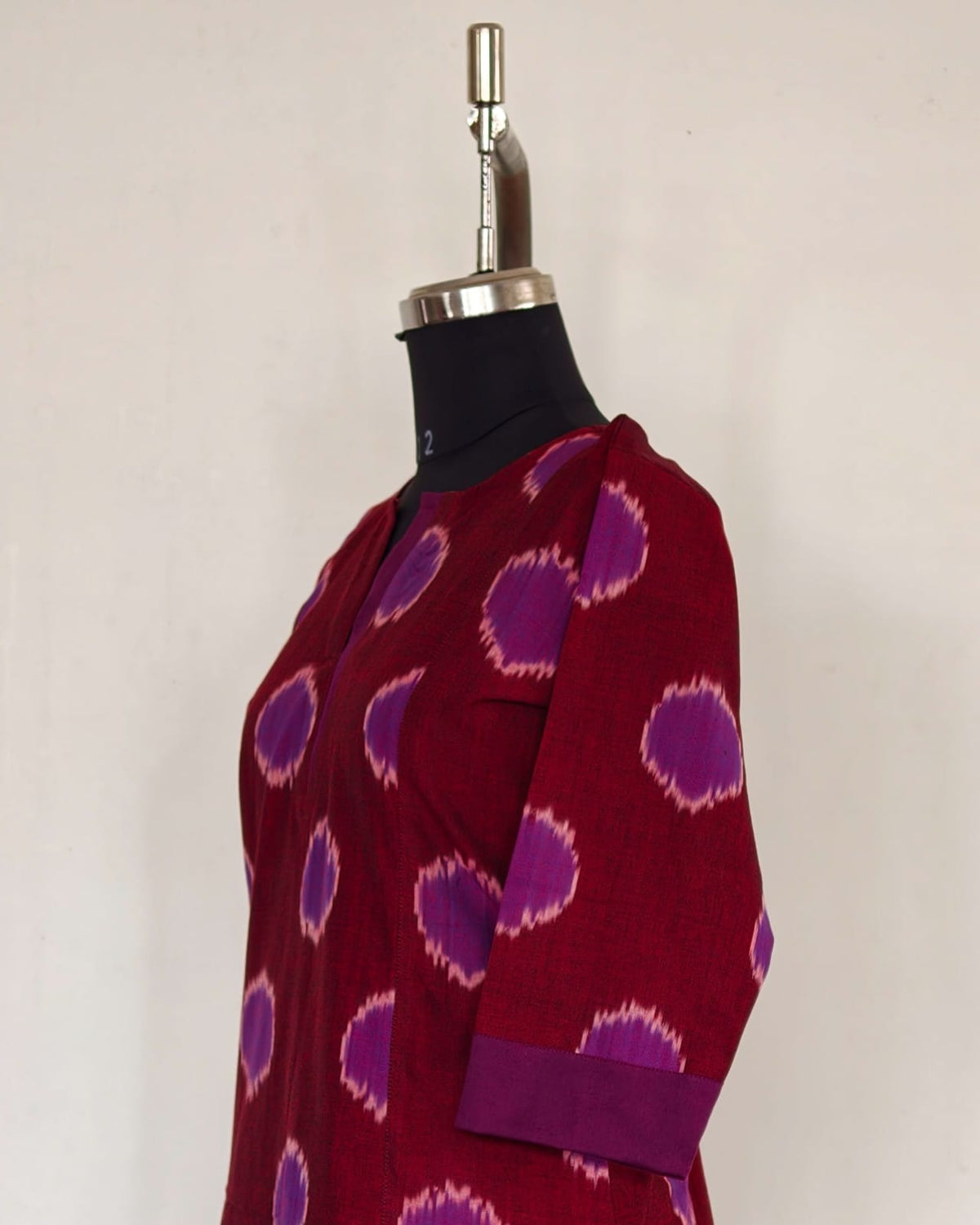 Maroon and purple premium Aline ikkat kurta