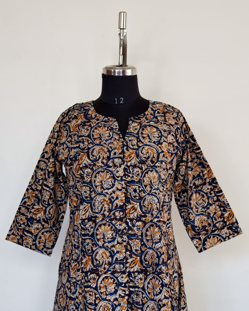 281 Black kalamkari flare kurta