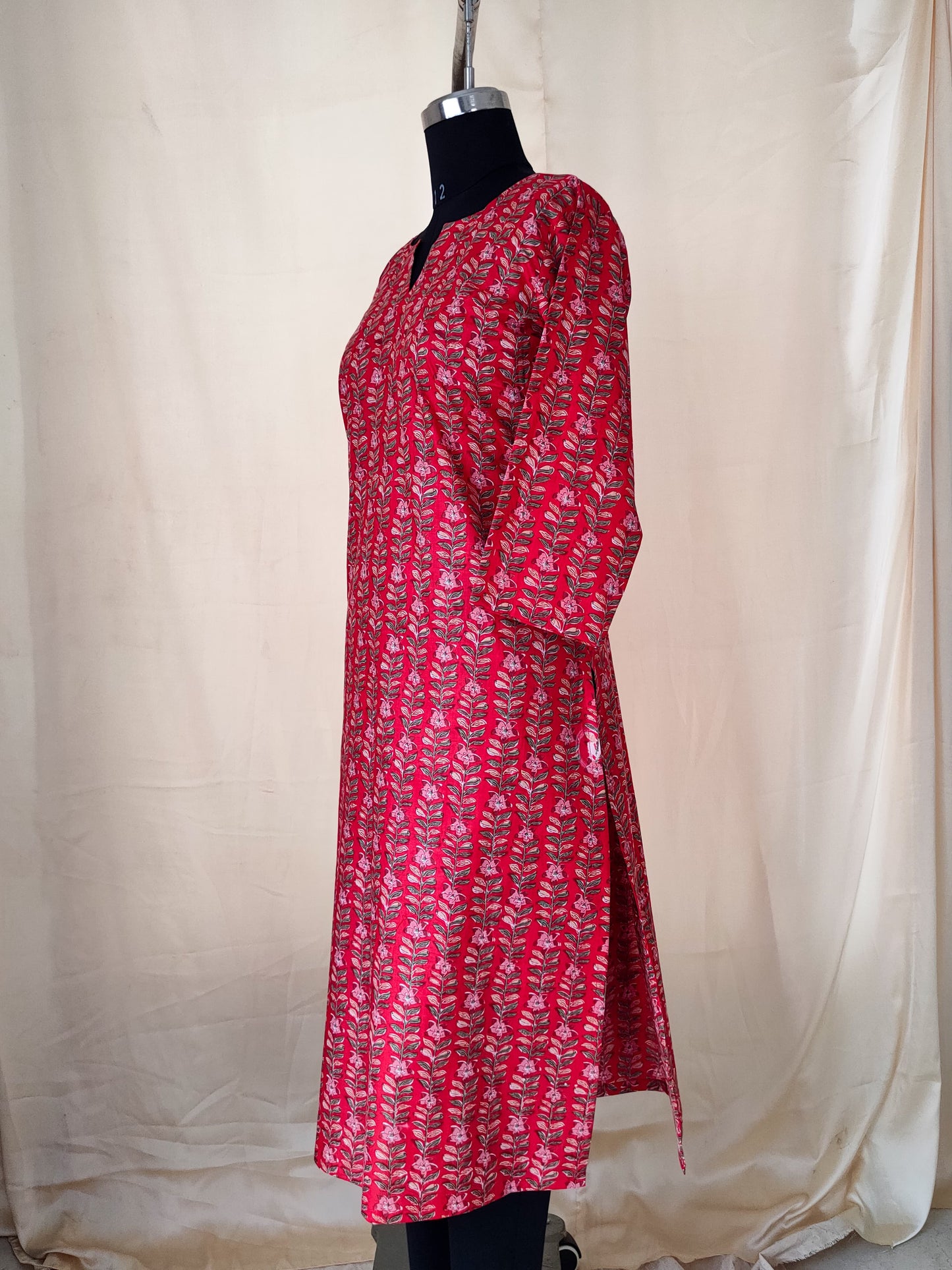 126 Red printed kurta