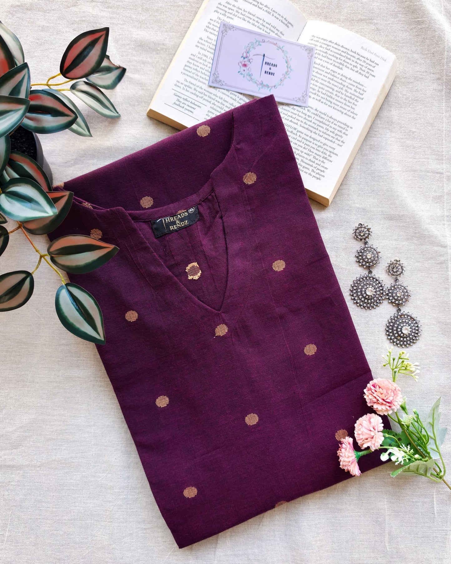 242 Wine coloured south cotton kurta
