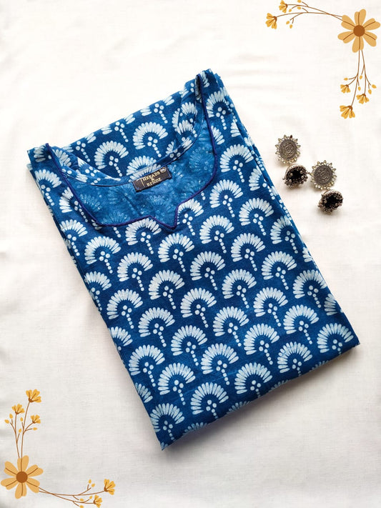 22 Indigo Kurta With Potlis