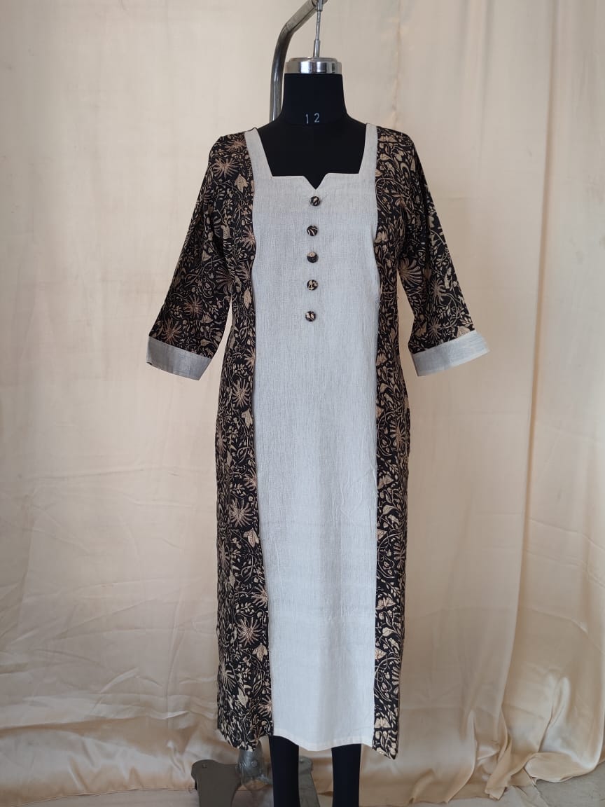 80 Black and White Printed Kurta