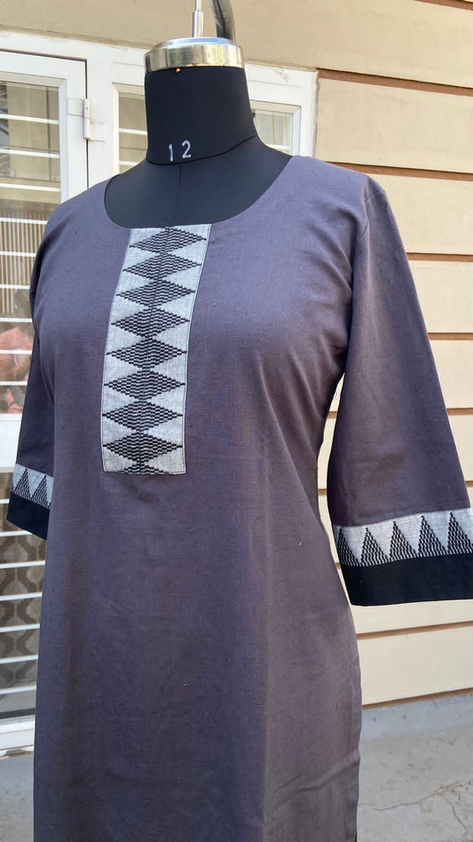 75 Grey Kurta with Border