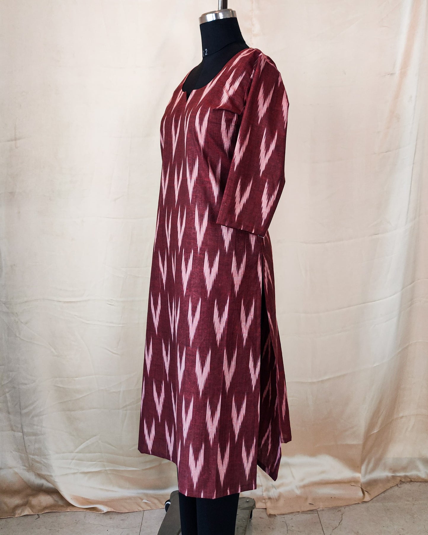 10 A Maroon Ikkat Kurta